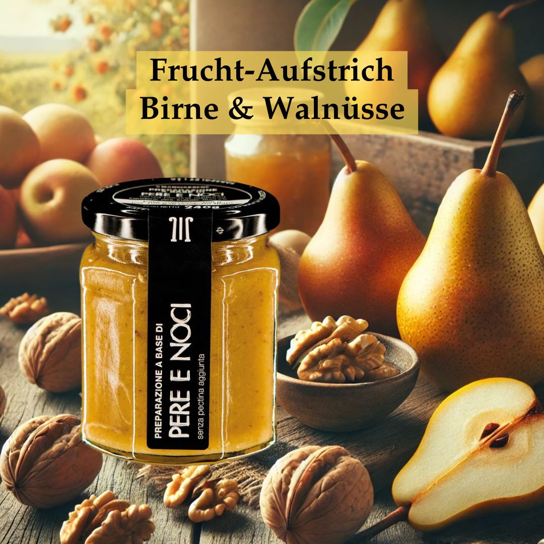 Spread made from pears and walnuts - fruity elegance meets nutty enjoyment