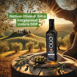 Extra virgin olive oil with summer truffles in spray bottle 