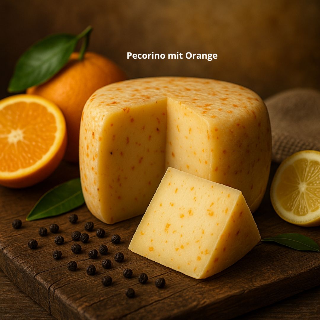 Pecorino il Tesoro, 250g - Schafsmilchkäse mit Orange