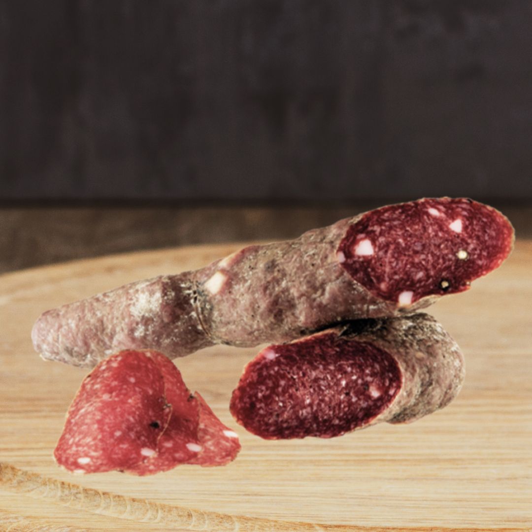 Edelsalami aus Nera-Tal, Umbrien, mit feinen Speck-Stückchen, 350g