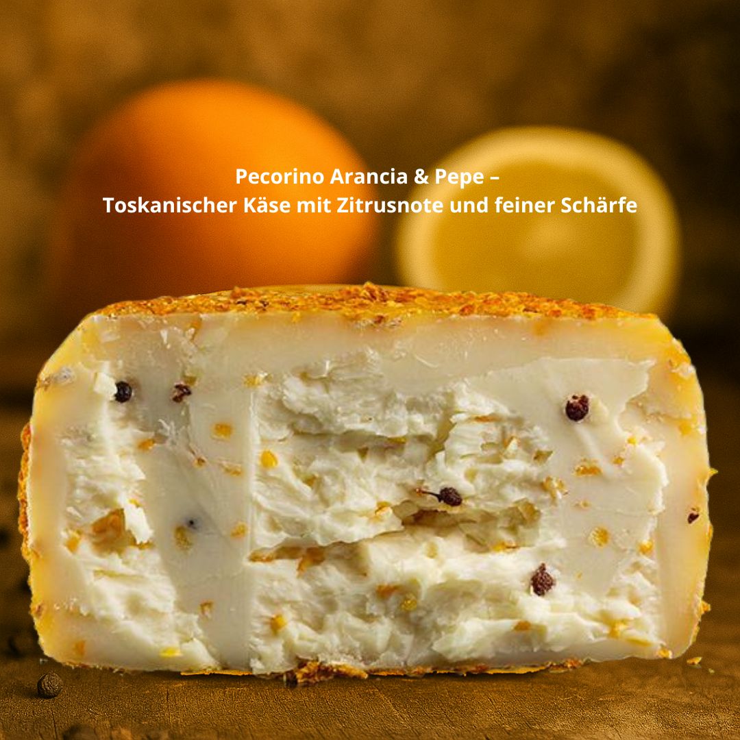 Pecorino Arancia, Pepe & Tequila, 250g – Toskanischer Käse mit Zitrusnote