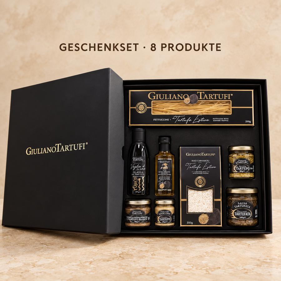 Luxus Trüffel-Geschenkbox mit acht Produkten in der originalen schwarzen Box