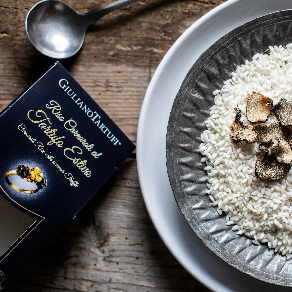 Risotto with dried slices of summer truffle